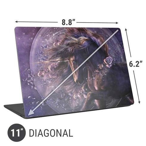 Laurie Prindle Black Rose Unicorn Universal Laptop 11in (8.8 x 6.2in) Skin