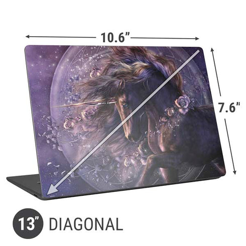 Laurie Prindle Black Rose Unicorn Universal Laptop 13in (10.6 x 7.6in) Skin