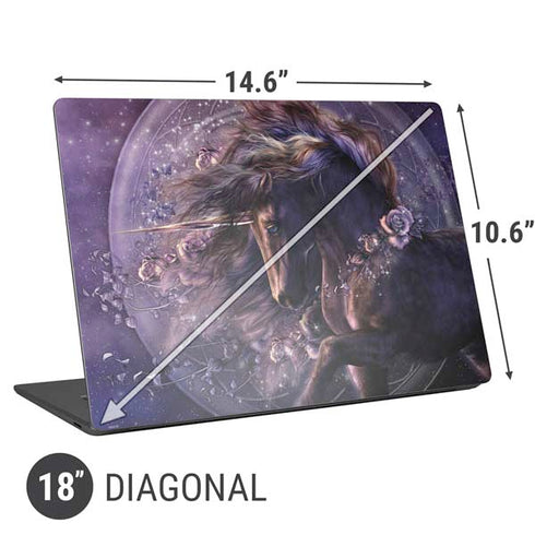 Laurie Prindle Black Rose Unicorn Universal Laptop 18in (14.6 x 10.6in) Skin