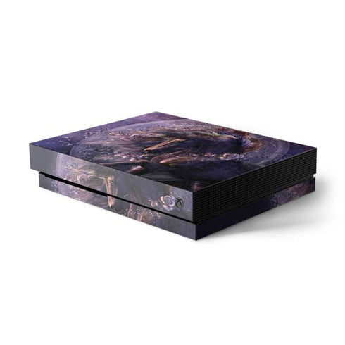 Laurie Prindle Black Rose Unicorn Xbox One X Console Skin
