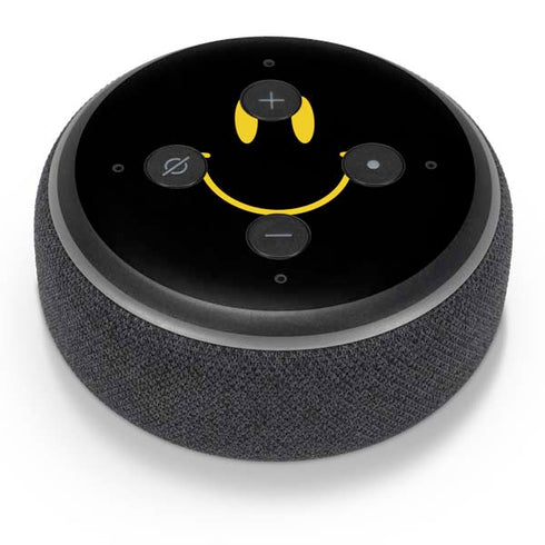 Black Happy Face Amazon Echo Dot Skin