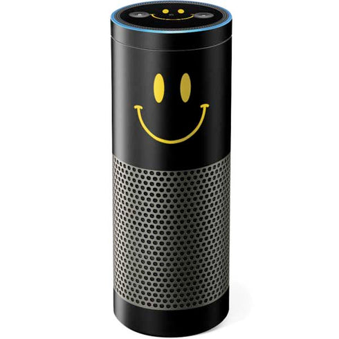 Black Happy Face Amazon Echo Skin