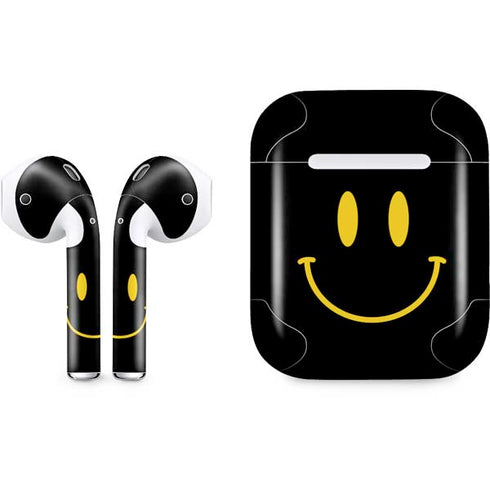 Black Happy Face Apple AirPods Skin