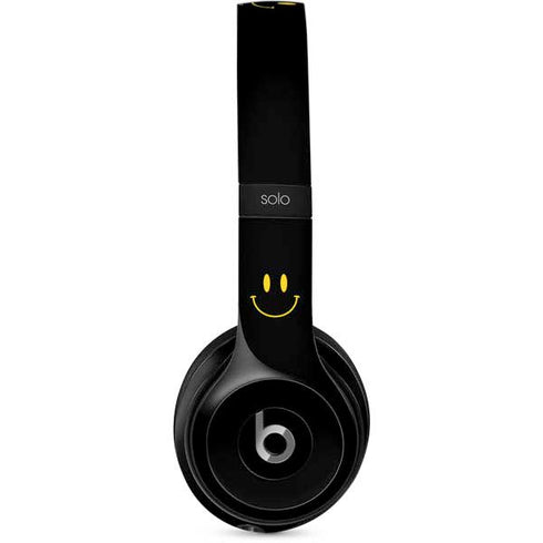Black Happy Face Beats Solo 2 Wired Skin