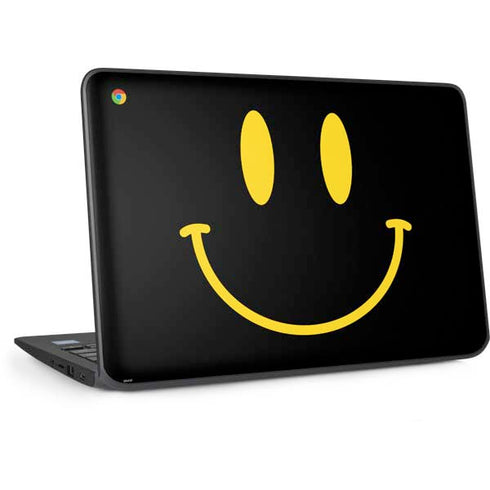 Black Happy Face HP Chromebook Skin