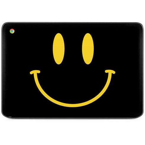 Black Happy Face HP Chromebook Skin