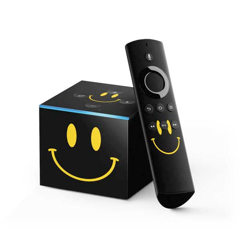 Black Happy Face Fire TV Cube Skin