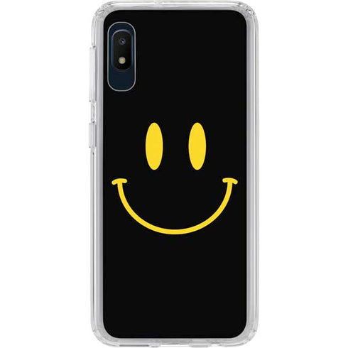 Black Happy Face Galaxy A10e Clear Case
