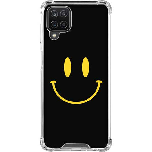 Black Happy Face Galaxy A12 Clear Case