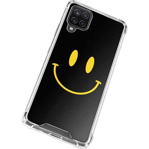 Black Happy Face Galaxy A12 Clear Case