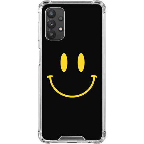 Black Happy Face Galaxy A32 5G Clear Case