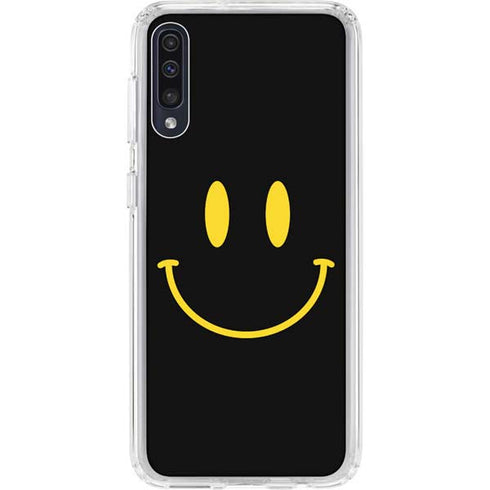 Black Happy Face Galaxy A50 Clear Case