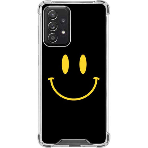 Black Happy Face Galaxy A52 5G Clear Case