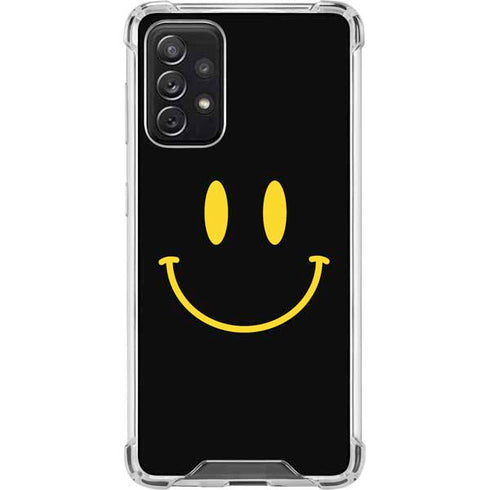 Black Happy Face Galaxy A72 5G Clear Case