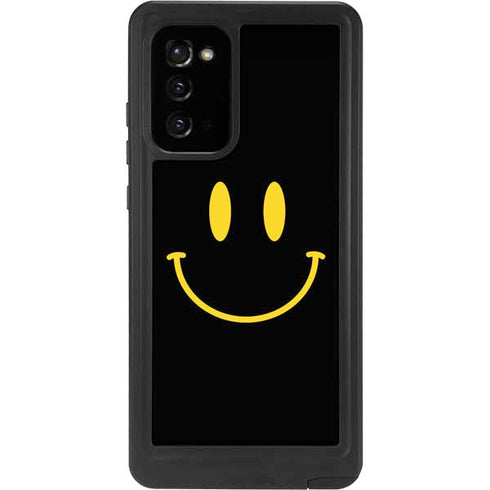 Black Happy Face Galaxy Note20 5G Waterproof Case