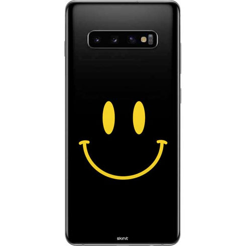 Black Happy Face Galaxy S10 Plus Skin