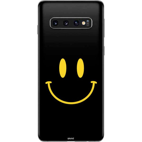 Black Happy Face Galaxy S10 Skin