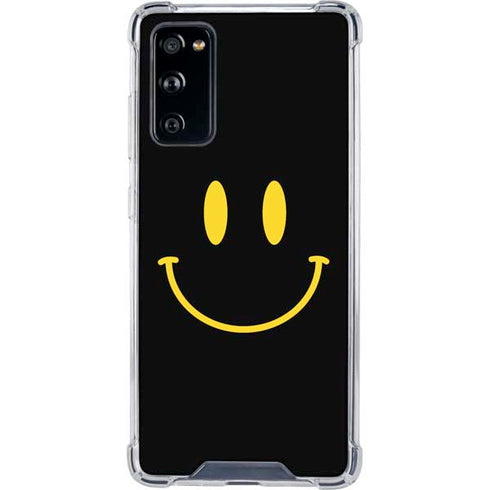 Black Happy Face Galaxy S20 FE Clear Case
