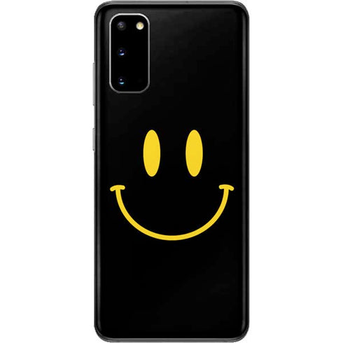 Black Happy Face Galaxy S20 Skin
