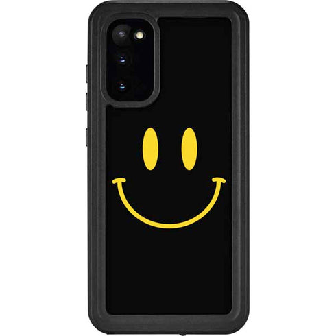 Black Happy Face Galaxy S20 Waterproof Case