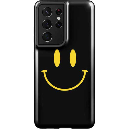 Black Happy Face Galaxy S21 Ultra 5G Pro Case