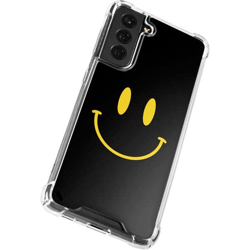 Black Happy Face Galaxy S22 Plus Clear Case