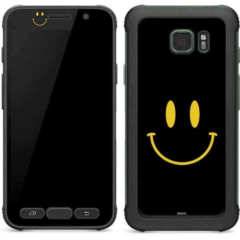 Black Happy Face Galaxy S7 Active Skin