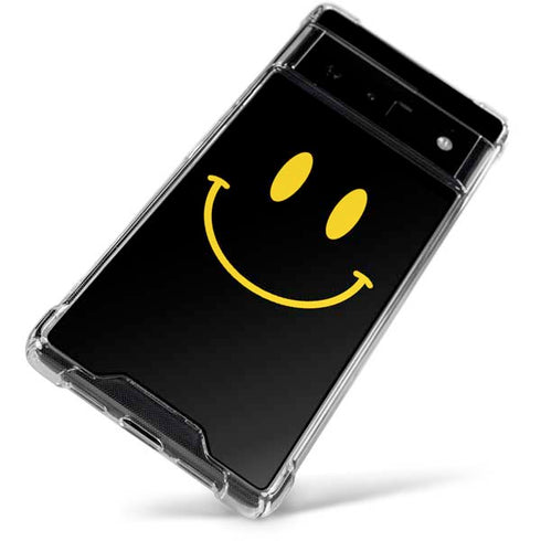 Black Happy Face Google Pixel 6 Clear Case