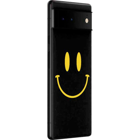 Black Happy Face Google Pixel 6 Skin