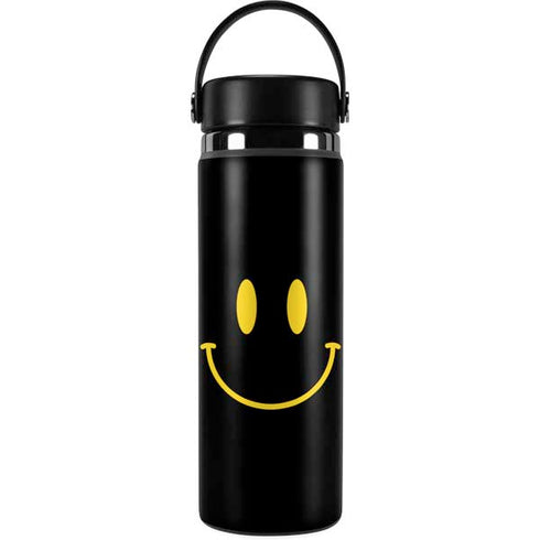 Black Happy Face Hydro Flask 20oz Wide Mouth Skin