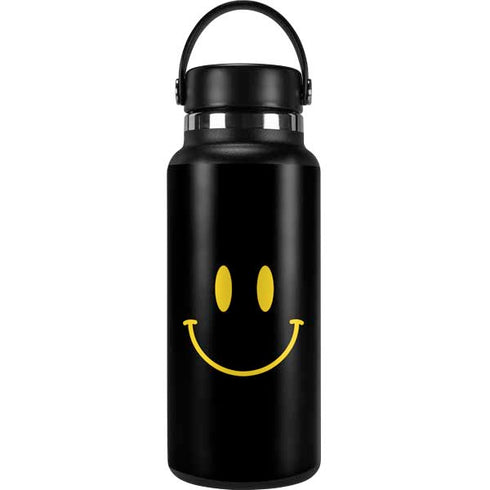 Black Happy Face Hydro Flask 32oz Wide Mouth Skin