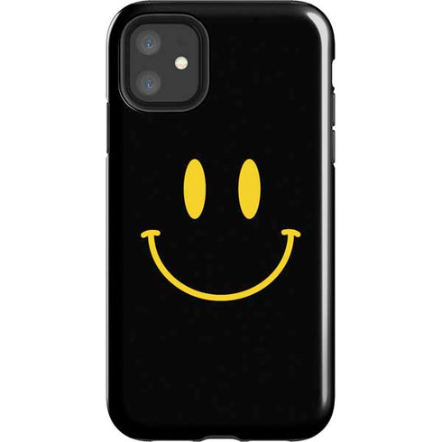 Black Happy Face iPhone 11 Impact Case