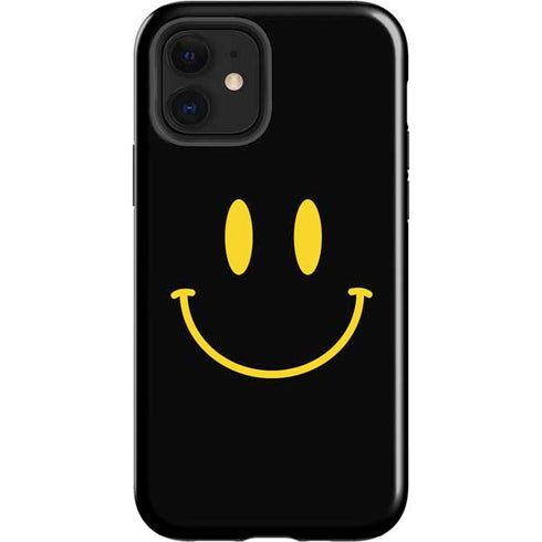 Black Happy Face iPhone 12 Impact Case