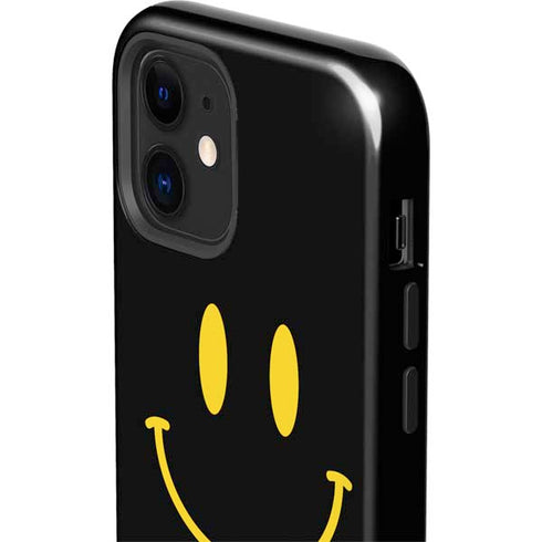Black Happy Face iPhone 12 Impact Case