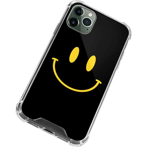 Black Happy Face iPhone 12 Pro Clear Case