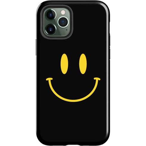 Black Happy Face iPhone 12 Pro Impact Case