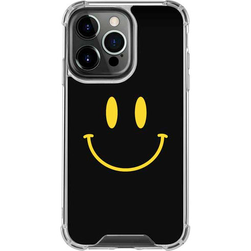 Black Happy Face iPhone 13 Pro Clear Case