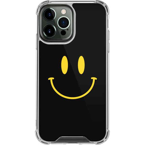 Black Happy Face iPhone 13 Pro Max Clear Case