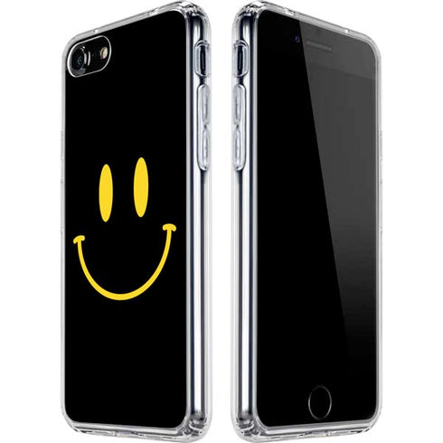 Black Happy Face iPhone SE (2nd & 3rd Gen) Clear Case