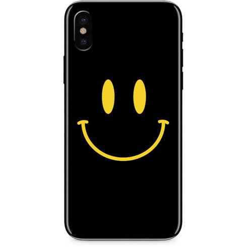 Black Happy Face iPhone X Skin