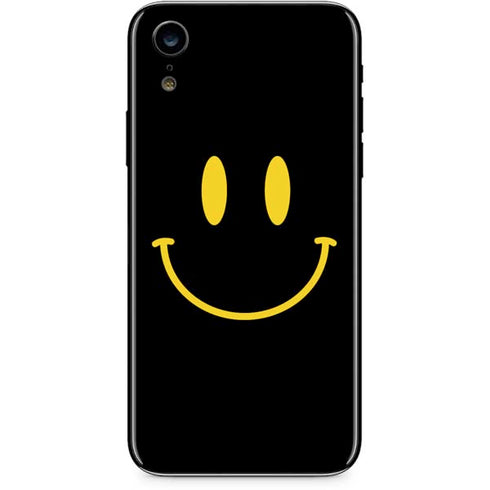 Black Happy Face iPhone XR Skin