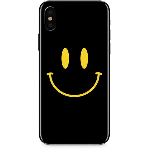 Black Happy Face iPhone XS Skin