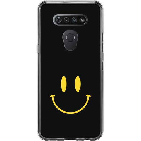 Black Happy Face LG K51/Q51 Clear Case