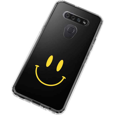 Black Happy Face LG K51/Q51 Clear Case