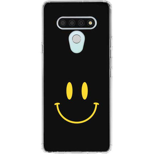 Black Happy Face LG Stylo 6 Clear Case