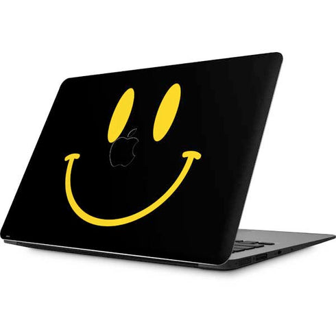 Black Happy Face Apple MacBook Skin