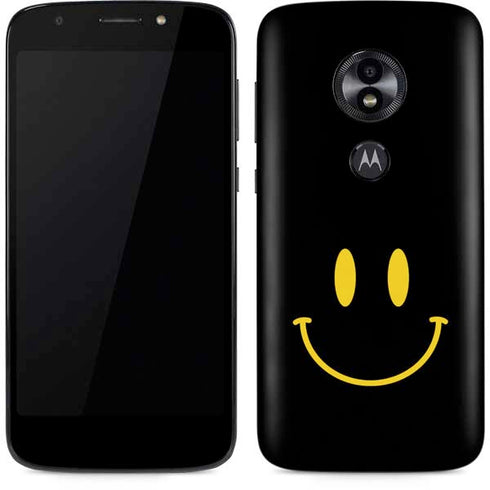 Black Happy Face Moto E5 Play Skin