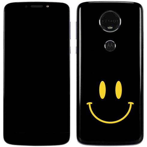 Black Happy Face Moto E5 Plus Skin
