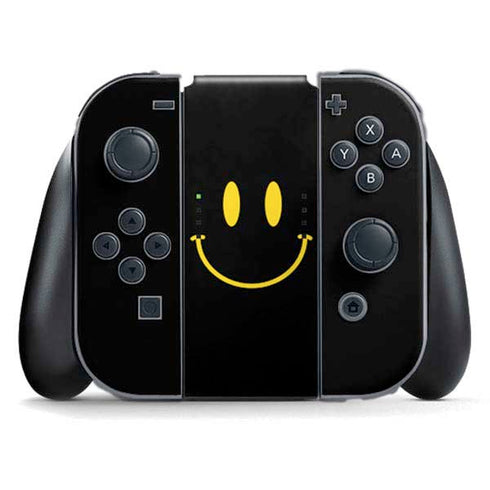 Black Happy Face Nintendo Switch (2017-2021) Joy-Con Controller Skin