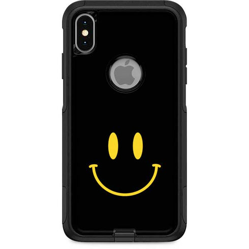 Black Happy Face Otterbox Commuter iPhone Skin